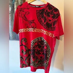 Zoe By Etzo Men’s XL Urban T-shirt Red, Black And Gold Short Sleeve